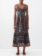 Charo Ruiz - Iraso Guipure-lace Cotton-blend Dress - Womens - Black Multi