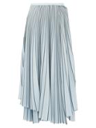Matchesfashion.com Proenza Schouler - Striped Asymmetric Hem Pleated Crepe Wrap Skirt - Womens - Blue Multi