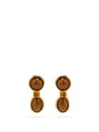 Matchesfashion.com Loewe - Double Tree Drop Earrings - Womens - Brown Gold