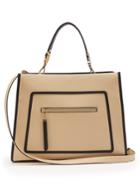 Fendi Runway Contrast Piping Leather Tote