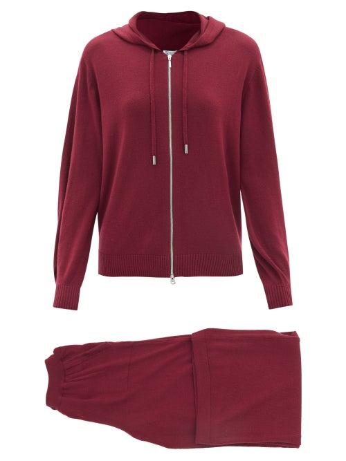 Johnstons Of Elgin - Marla Wool Sweater And Trousers Set - Womens - Burgundy