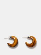 Sophie Buhai - Donut Tiger's Eye & Sterling-silver Hoop Earrings - Womens - Brown Multi