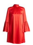 Matchesfashion.com Fendi - Tie Neck Crepe Back Satin Dress - Womens - Red