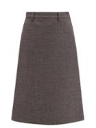 Matchesfashion.com Prada - A Line Wool Blend Tweed Skirt - Womens - Grey