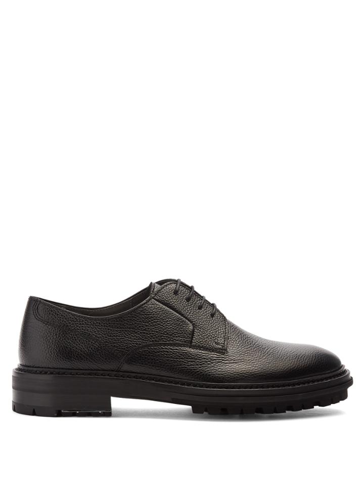 Lanvin Lace-up Grained-leather Derby Shoes