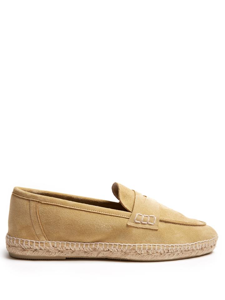 Loewe Suede Espadrille Penny Loafers