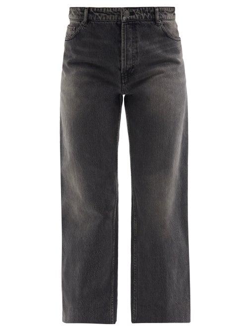 Ladies Rtw Balenciaga - High-rise Cropped Straight-leg Jeans - Womens - Black