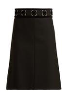 Matchesfashion.com Redvalentino - Laced Velvet Twill Skirt - Womens - Black