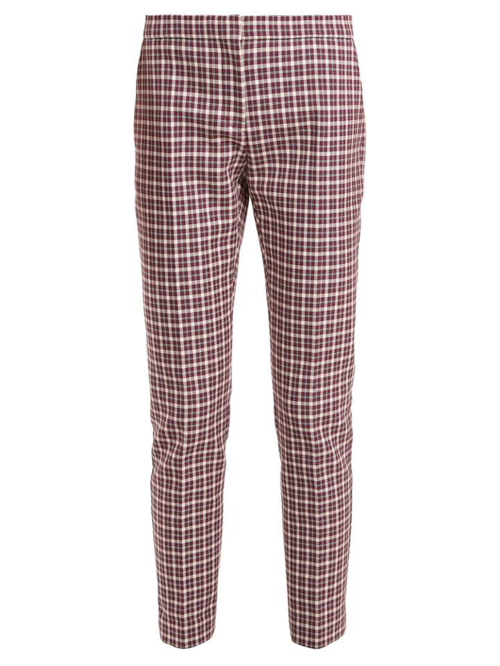 Burberry Hanover Checked Cotton-blend Cropped Trousers