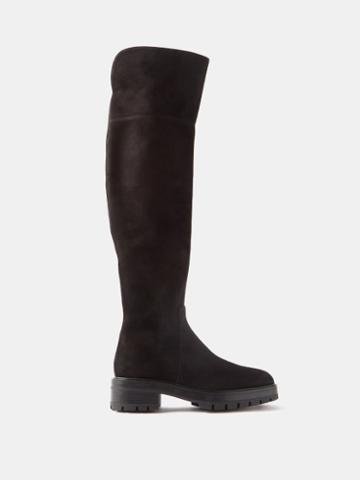 Aquazzura - Whitney Leather Over-the-knee Boots - Womens - Black