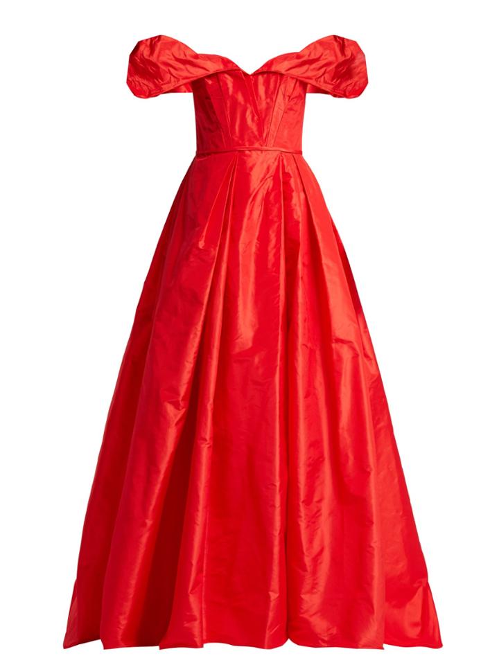 Carolina Herrera Off-the-shoulder Silk-taffeta Gown