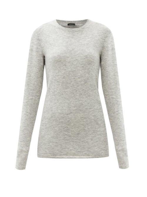 Matchesfashion.com Joseph - Longline Mlange Sweater - Womens - Light Grey