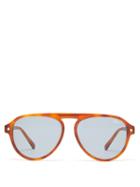 Matchesfashion.com Brioni - Aviator Tortoiseshell-acetate Sunglasses - Mens - Blue