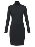 Balenciaga - Plunge-back High-neck Jersey Dress - Womens - Black