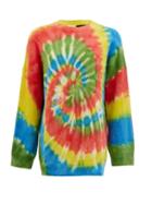 Matchesfashion.com Loewe Paula's Ibiza - Rainbow Tie Dye-jacquard Cashmere Jumper - Womens - Green Multi