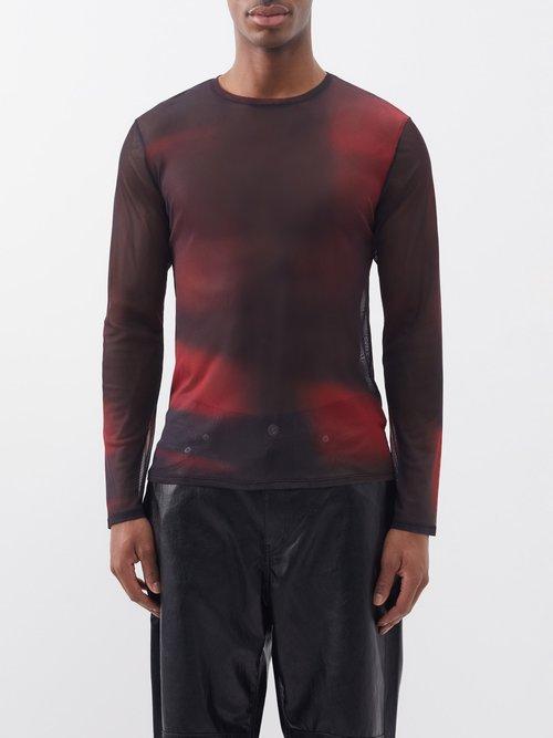 Our Legacy - Regular Printed-jersey Long-sleeved T-shirt - Mens - Red Multi