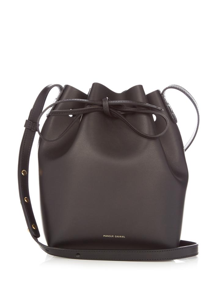 Mansur Gavriel Blue-lined Mini Leather Bucket Bag