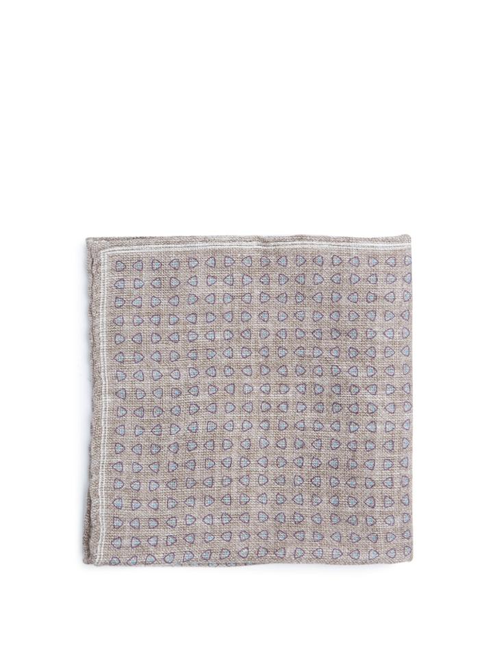 Brunello Cucinelli Geometric-print Linen-blend Pocket Square