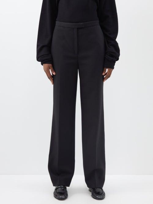 The Row - Elia Wool-blend Straight-leg Trousers - Womens - Black