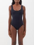 Marysia - Palm Springs Scalloped-edged Swimsuit - Womens - Black