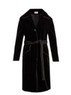 Matchesfashion.com Christopher Kane - Dot Dash Single Breasted Velvet Coat - Womens - Black