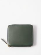 Comme Des Garons Wallet - Ziparound Leather Wallet - Mens - Dark Green