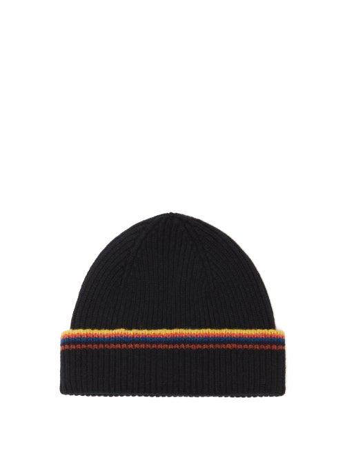 Paul Smith - Artist-stripe Wool Beanie Hat - Mens - Black