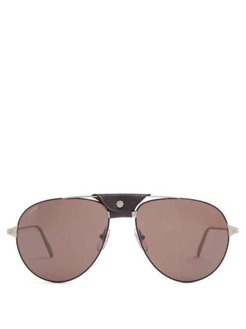 Matchesfashion.com Cartier Eyewear - Aviator Metal Sunglasses - Mens - Silver