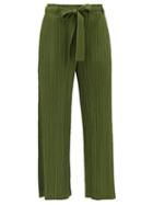 Matchesfashion.com Pleats Please Issey Miyake - Tie-front Technical-pleated Trousers - Womens - Khaki