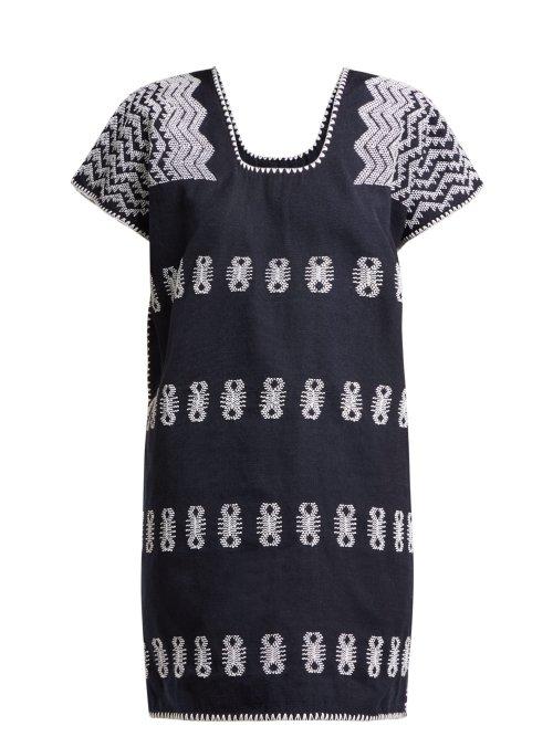Matchesfashion.com Pippa Holt - No.120 Embroidered Cotton Kaftan - Womens - Navy