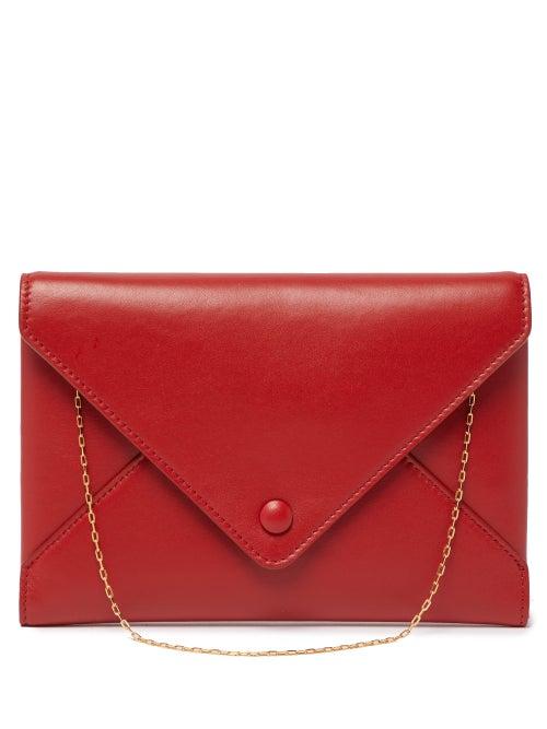 Matchesfashion.com The Row - Envelope Chain Handle Leather Clutch - Womens - Red