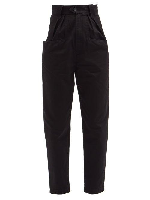 Isabel Marant Toile - Pulcina Cotton-canvas Tapered-leg Trousers - Womens - Black