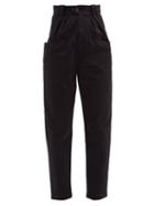 Isabel Marant Toile - Pulcina Cotton-canvas Tapered-leg Trousers - Womens - Black