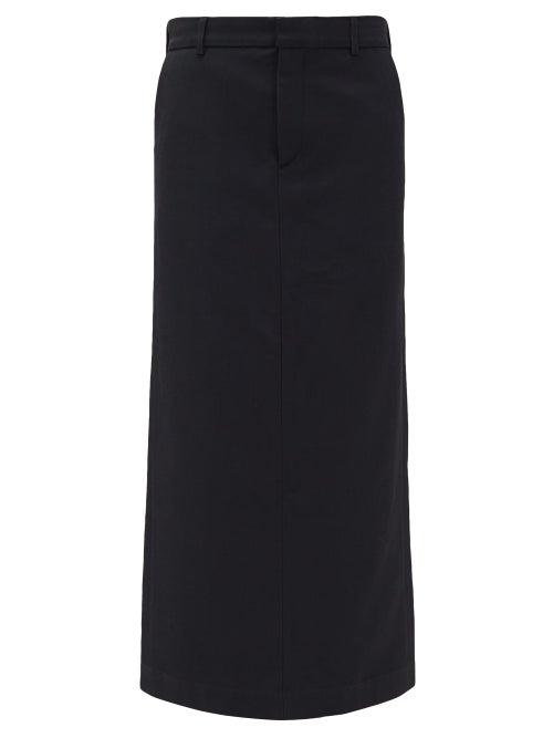 Matchesfashion.com Raey - Textured Twill Maxi Skirt - Womens - Navy