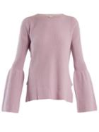 Matchesfashion.com Stella Mccartney - Flare Sleeved Wool Sweater - Womens - Light Purple