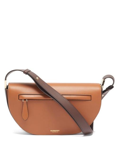 Matchesfashion.com Burberry - Olympia Small Two-tone Leather Shoulder Bag - Womens - Tan