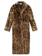 Matchesfashion.com Redvalentino - Ruffled Back Leopard Print Faux Fur Coat - Womens - Brown