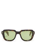 Matchesfashion.com Jacques Marie Mage - Taos Rectangular Frame Acetate Sunglasses - Mens - Brown