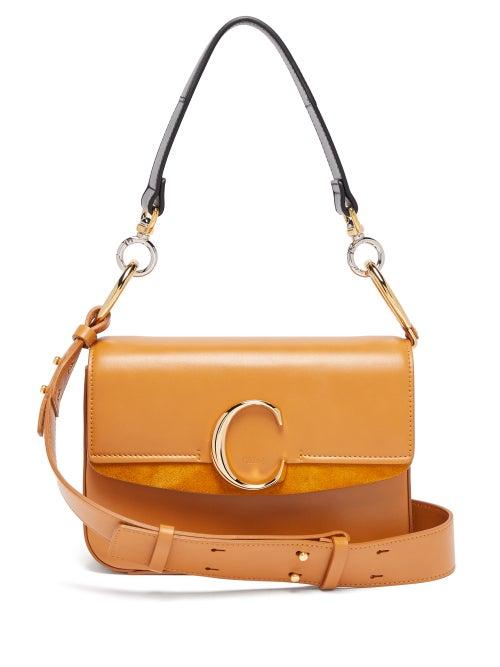 Matchesfashion.com Chlo - The C Leather Shoulder Bag - Womens - Amber