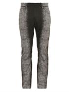Balenciaga Spray-print Slim-leg Cotton Trousers