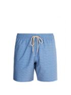 Matchesfashion.com Faherty - Beacon Geometric Print Swim Shorts - Mens - Blue