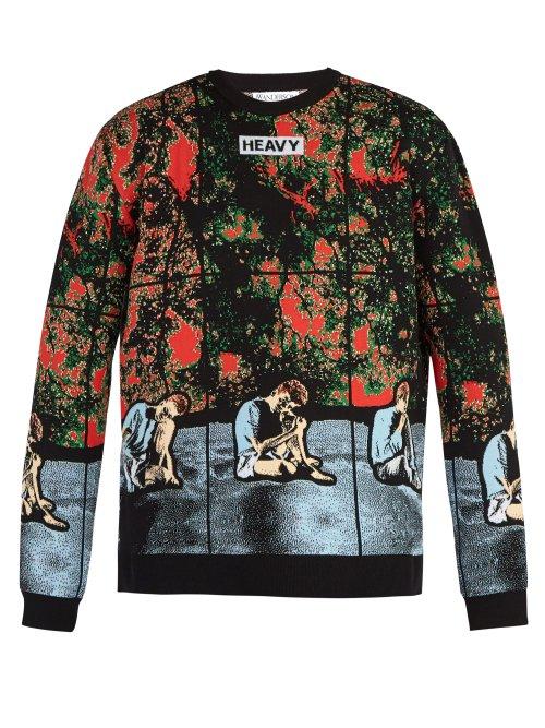 Matchesfashion.com Jw Anderson - Gilbert & George Print Crew Neck Sweater - Mens - Black