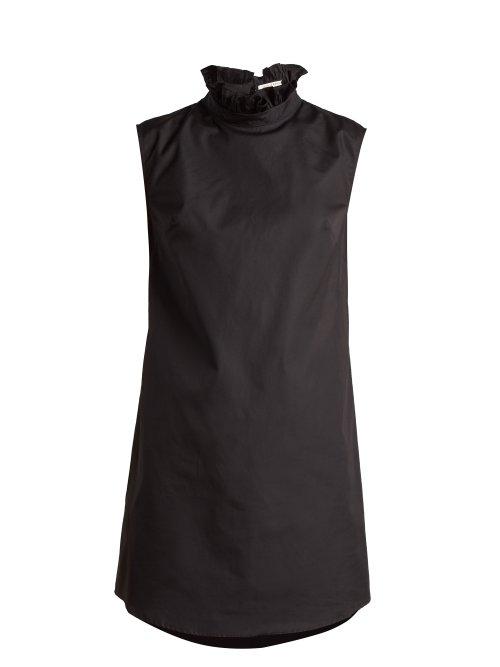 Matchesfashion.com Cecilie Bahnsen - Netti Ruffle Trimmed High Neck Dress - Womens - Black