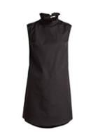 Matchesfashion.com Cecilie Bahnsen - Netti Ruffle Trimmed High Neck Dress - Womens - Black
