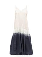 Matchesfashion.com Sea - Zelda Tie-dyed Cotton Midi Dress - Womens - Grey Multi
