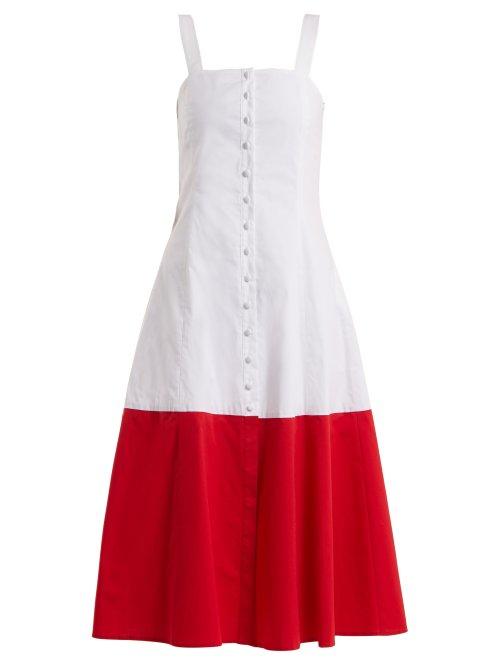 Matchesfashion.com Staud - Dusk Cotton Blend Dress - Womens - White