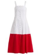 Matchesfashion.com Staud - Dusk Cotton Blend Dress - Womens - White