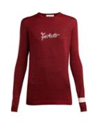 Matchesfashion.com Bella Freud - Forever Metallic Wool Blend Sweater - Womens - Burgundy