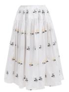 Matchesfashion.com Cecilie Bahnsen - Rosie Hawthorn Floral-embroidered Skirt - Womens - White Multi