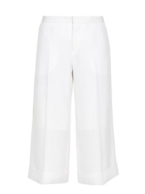 Marni Wide-leg Cropped Cotton And Linen-blend Trousers